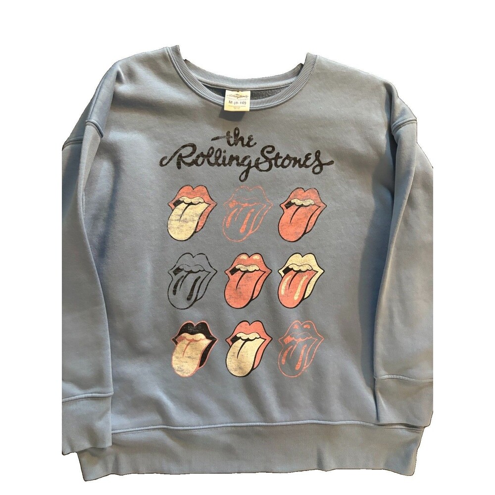 The Rolling Stones Size Medium Blue Graphic Crew Neck Sweatshirt Rock Band